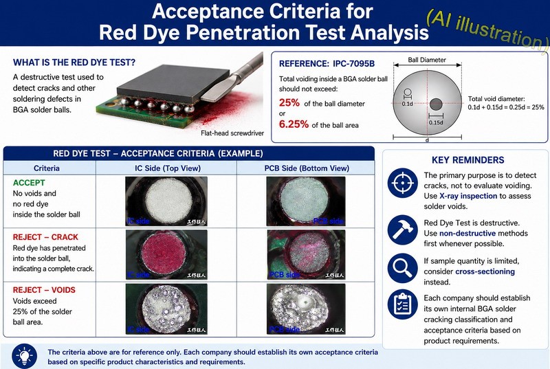 Acceptance Criteria for Red Dye Penetration Test Analysis