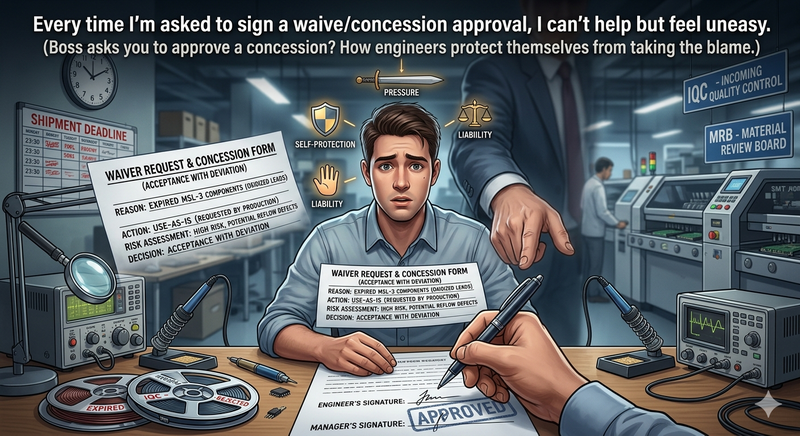 The Complete Guide to Concessions, Waivers, and Waiver Letters in Electronics Manufacturing:
Risk Assessments Engineers Must Do Before Signing and How to Protect Yourself